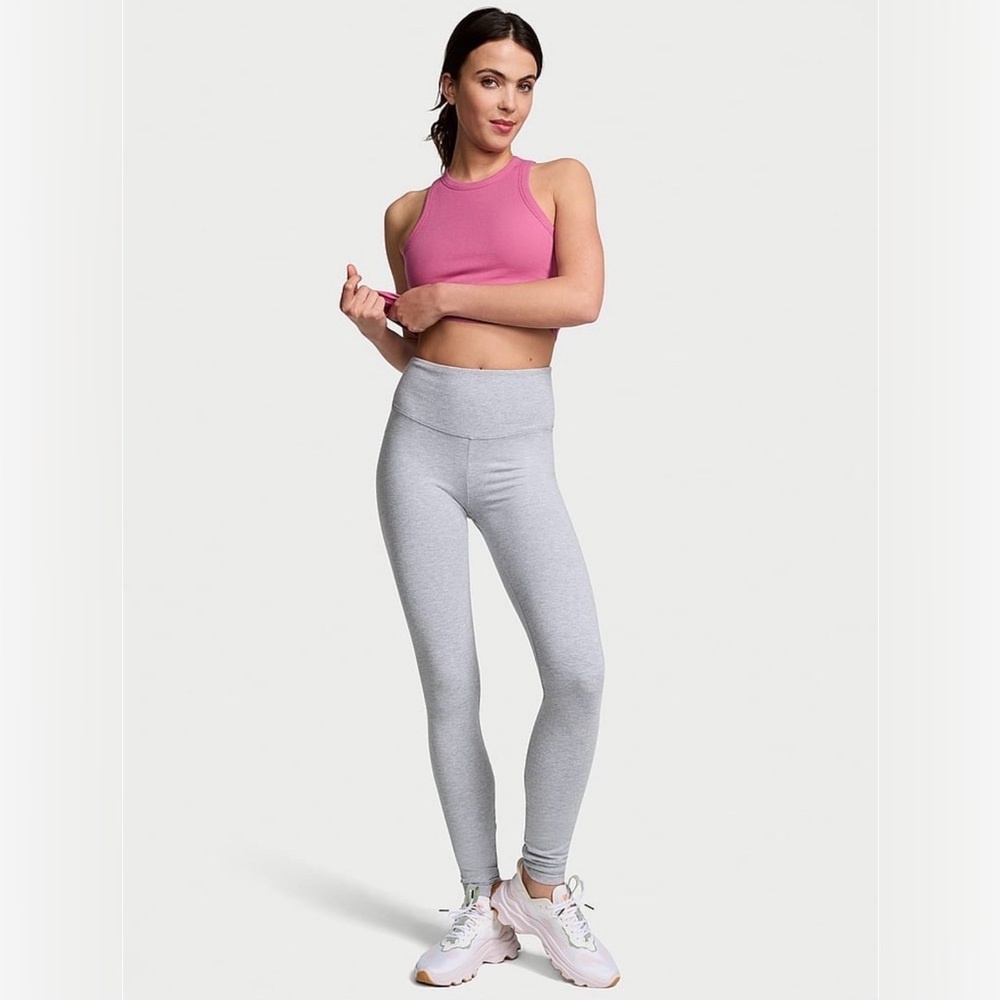 Victoria's Secret PINK All-Day Cotton Leggings Medium Heather Gray Size L & XL